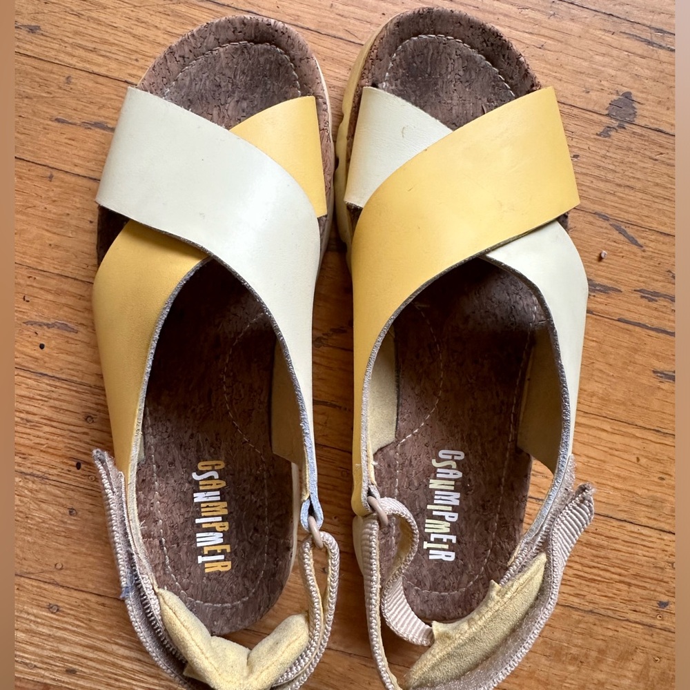 Camper Yellow Twins Sandals